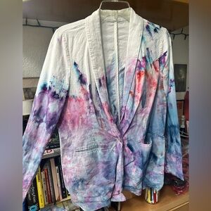 Tie Dye Linen Blazer